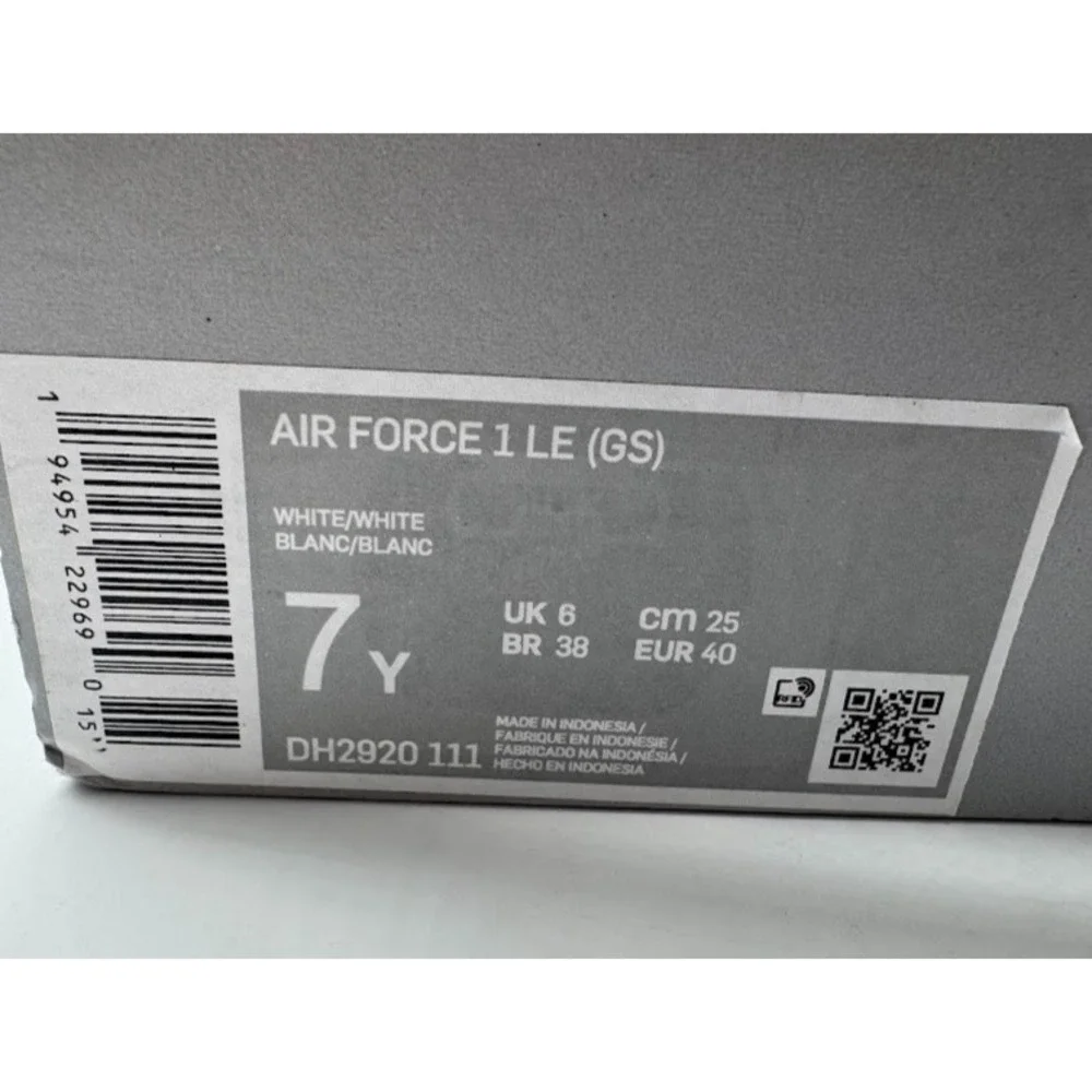 Nike Air Force 1 LE GS Custom Graffiti White Pink DH2920-111 Boys 7Y EU40